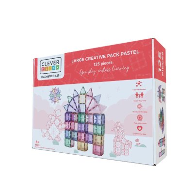 Cleverclixx - Klocki magnetyczne Large Creative Pack Pastel - 125 el.