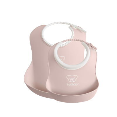 BABYBJORN - zestaw śliniaków mały/duży - Powder Pink