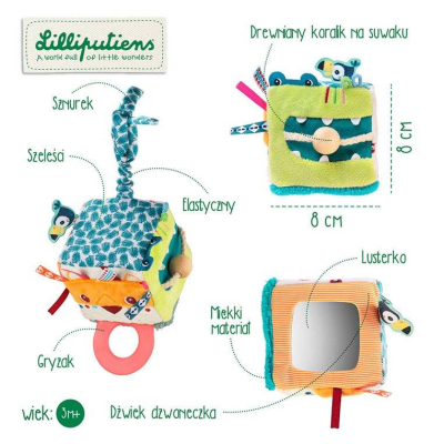 LILLIPUTIENS - Kostka aktywizująca wielofunkcyjna Lew Jack 3 m+