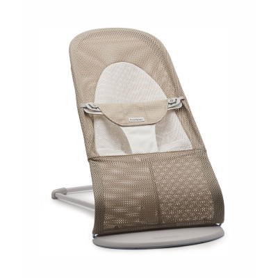 BABYBJORN - leżaczek BALANCE SOFT MESH - Szary Beż/Biały